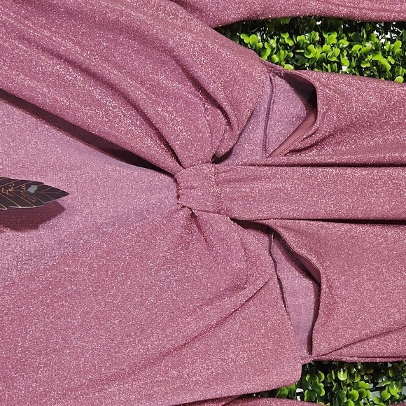 Wild Fable Pink Glitter Shimmer Lurex Bodycon Dress Medium - Picture 4 of 7